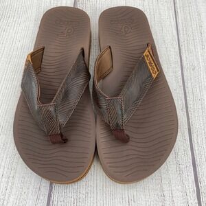 Coface Flip Flop Sandals Mens 10 Brown Yoga Mat Textured Straps Summer Sandal